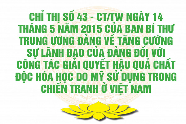 Chỉ thị số 43 - CT/TW ngày 14 tháng 5 năm 2015 của Ban Bí thư Trung ương Đảng